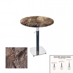 Üçüz Masa Ayarlanabilir 70 cm Yuvarlak - (Werzalit, Wermodin ve Allzalit Tabla) - Sydney