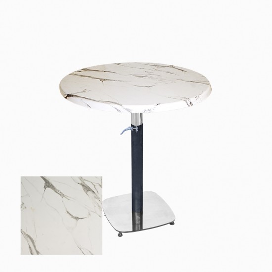Üçüz Masa Ayarlanabilir 70 cm Yuvarlak - (Werzalit, Wermodin ve Allzalit Tabla) - Afyon Mermer