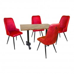 Çipa Laminat - Çırağan Masa Takımı - Bordo Çipa Laminat - Çırağan Masa Takımı - Bordo