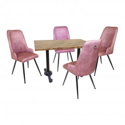 Çipa Laminat - Çırağan Masa Takımı - Pembe Çipa Laminat - Çırağan Masa Takımı - Pembe