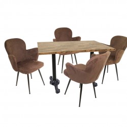 Çipa Laminat Kelebek Masa Takımı - Kahve Çipa Laminat Kelebek Masa Takımı - Kahve