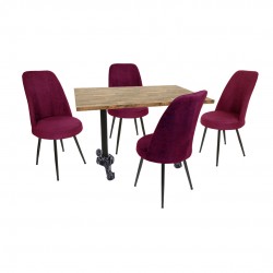 Çipa Laminat - Saray Masa Takımı - Bordo Çipa Laminat - Saray Masa Takımı - Bordo