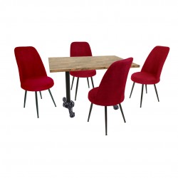 Çipa Laminat - Saray Masa Takımı - Kırmızı Çipa Laminat - Saray Masa Takımı - Kırmızı