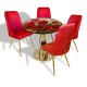 Gold - Çırağan Mutfak Masa Takımı - (Yuvarlak Çap 80cm - Allzalit CDFTabla) - 4255 Kırmızı Gül-Bordo Gold - Çırağan Mutfak Masa Takımı - (Yuvarlak Çap 80cm - Allzalit CDFTabla) - 4255 Kırmızı Gül-Bordo