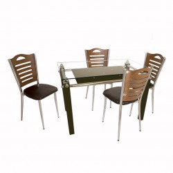 Merdiven Cam Masa Takımı - Kahve Merdiven Cam Masa Takımı - Kahve