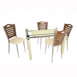 Merdiven Cam Masa Takımı - Krem Merdiven Cam Masa Takımı - Krem