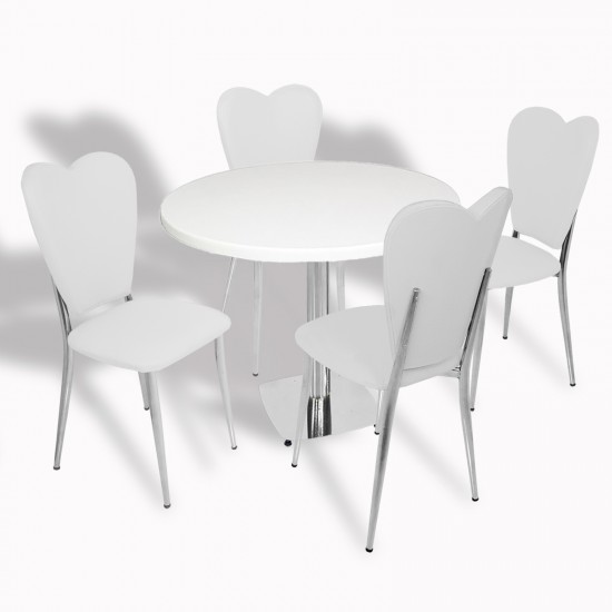 Tokyo Werzalit Tabla - Aşk-ı Derun Mutfak Masa Takımı Q80 - Beyaz - Beyaz Deri Tokyo Werzalit Tabla - Aşk-ı Derun Mutfak Masa Takımı Q80 - Beyaz - Beyaz Deri