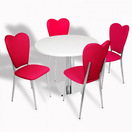 Tokyo Werzalit Tabla - Aşk-ı Derun Mutfak Masa Takımı Q80 - Beyaz - Kırmızı Deri Tokyo Werzalit Tabla - Aşk-ı Derun Mutfak Masa Takımı Q80 - Beyaz - Kırmızı Deri