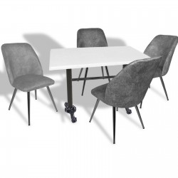 Çipa – Nilüfer Mutfak Masa Takımı - 80x120 (Werzalit, Wermodin ve Allzalit Tabla) - Beyaz - Füme