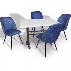 Çipa – Nilüfer Mutfak Masa Takımı - 80x120 (Werzalit, Wermodin ve Allzalit Tabla) - Beyaz - Mavi