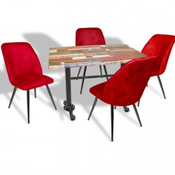 Çipa – Nilüfer Mutfak Masa Takımı - 70x120 (Werzalit, Wermodin ve Allzalit Tabla) - Red Wood - Bordo