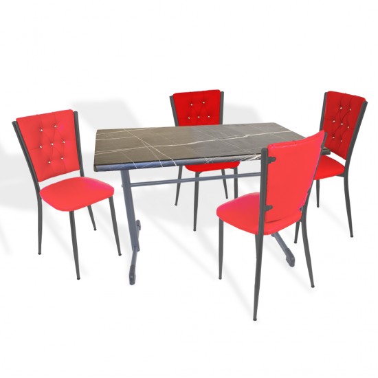 Halley - Kapitoneli Mutfak Masa Takımı - 80x120 (Werzalit, Wermodin veya Allzalit Tabla) - Palazzo-Kırmızı Halley - Kapitoneli Mutfak Masa Takımı - 80x120 (Werzalit, Wermodin veya Allzalit Tabla) - Palazzo-Kırmızı