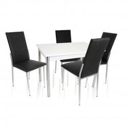 Akasya Gözde Mutfak Masa Takımı (Deri)  - Beyaz