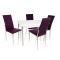 Akasya Gözde Mutfak Masa Takımı (Deri)  - Mor