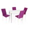Akasya Gözde Mutfak Masa Takımı (Kumaş)  - Mor