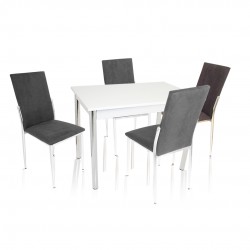 Akasya Gözde Mutfak Masa Takımı (Kumaş)  - Siyah