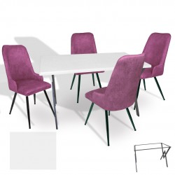 Anemon - Çırağan Masa Takımı (Werzalit, Allzalit, Vermodin Tabla 80x140) – (Beyaz - Mor) Anemon - Çırağan Masa Takımı (Werzalit, Allzalit, Vermodin Tabla 80x140) – (Beyaz - Mor)