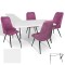 Anemon - Çırağan Masa Takımı (Werzalit, Allzalit, Vermodin Tabla 80x120) – (Beyaz - Mor)
