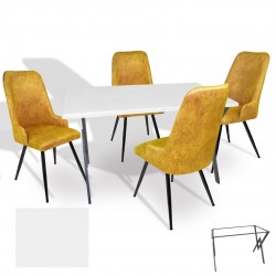 Anemon - Çırağan Masa Takımı (Werzalit, Allzalit, Vermodin Tabla 80x140) – (80x140) - (Beyaz - Sarı)