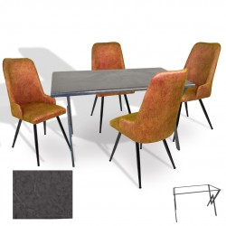 Anemon - Çırağan Masa Takımı (Werzalit, Allzalit, Vermodin Tabla 80x140) – (Grey Marble - Kiremit) Anemon - Çırağan Masa Takımı (Werzalit, Allzalit, Vermodin Tabla 80x140) – (Grey Marble - Kiremit)