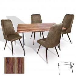 Anemon - Çırağan Masa Takımı (Werzalit, Allzalit, Vermodin Tabla 80x140) – (Indıana Wood - Kahve)