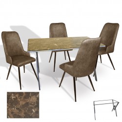 Anemon - Çırağan Masa Takımı (Werzalit, Allzalit, Vermodin Tabla 80x140) – (Karacabey Mermer - Kahve) Anemon - Çırağan Masa Takımı (Werzalit, Allzalit, Vermodin Tabla 80x140) – (Karacabey Mermer - Kahve)