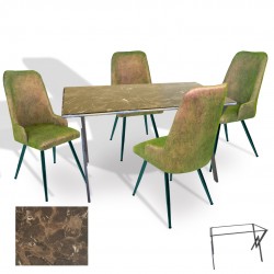 Anemon - Çırağan Masa Takımı (Werzalit, Allzalit, Vermodin Tabla 80x120) – (Karacabey Mermer - Kapiçino)