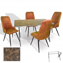 Anemon - Çırağan Masa Takımı (Werzalit, Allzalit, Vermodin Tabla 80x140) – (Karacabey Mermer - Kiremit) Anemon - Çırağan Masa Takımı (Werzalit, Allzalit, Vermodin Tabla 80x140) – (Karacabey Mermer - Kiremit)