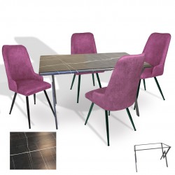 Anemon - Çırağan Masa Takımı (Werzalit, Allzalit, Vermodin Tabla 80x120) – (80x120) - (Palazzo - Mor)