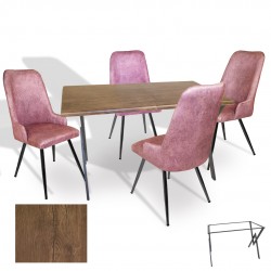 Anemon - Çırağan Masa Takımı (Werzalit, Allzalit, Vermodin Tabla 80x140) – (Rustic Dark - Pembe)