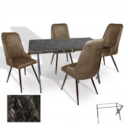 Anemon - Çırağan Masa Takımı (Werzalit, Allzalit, Vermodin Tabla 80x120) – (Teramo - Kahve)