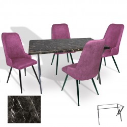 Anemon - Çırağan Masa Takımı (Werzalit, Allzalit, Vermodin Tabla 80x120) – (Teramo - Mor)