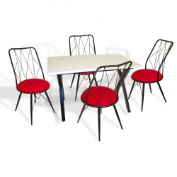 Anemon – Royal Masa Takımı (Werzalit, Allzalit, Vermodin Tabla 80x120) – Kırmızı