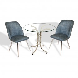 Buket Yuvarlak Cam - Nilüfer Fiskos Seti - Mavi Buket Yuvarlak Cam - Nilüfer Fiskos Seti - Mavi