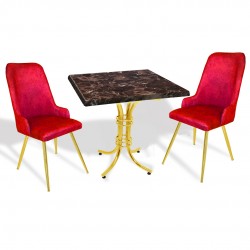 Buket Werzalit Kare - Çırağan Gold Fiskos Seti - Brownie Mermer Bordo Buket Werzalit Kare - Çırağan Gold Fiskos Seti - Brownie Mermer Bordo