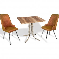 Buket Werzalit Kare - Çırağan Fiskos Seti - Indiana Wood Kiremit