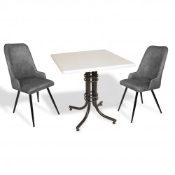 Buket Werzalit Kare ESB-Çırağan 2li Mutfak Masa Takımı - Füme Buket Werzalit Kare ESB-Çırağan 2li Mutfak Masa Takımı - Füme