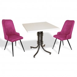 Buket Werzalit Kare ESB-Çırağan 2li Mutfak Masa Takımı - Mor Buket Werzalit Kare ESB-Çırağan 2li Mutfak Masa Takımı - Mor