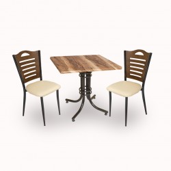 Buket Werzalit Kare ESB-Merdiven 2li Mutfak Masa Takımı - Indiana Wood Krem