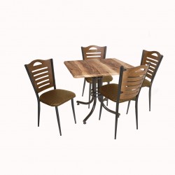 Buket Werzalit Kare ESB-Merdiven Mutfak Masa Takım - Indiana Wood Kahve