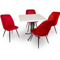 Buket Werzalit Kare ESB-Nilüfer Mutfak Masa Takım - Bordo