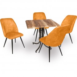 Buket Werzalit Kare ESB-Nilüfer Mutfak Masa Takım - Indiana Wood Sarı