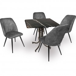 Buket Werzalit Kare ESB-Nilüfer Masa Takımı - Royal Mermer Füme Buket Werzalit Kare ESB-Nilüfer Masa Takımı - Royal Mermer Füme