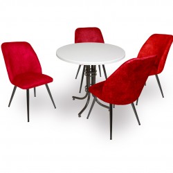 Buket Werzalit Yuvarlak ESB - Nilüfer Mutfak Masa Takımı - Bordo Buket Werzalit Yuvarlak ESB - Nilüfer Mutfak Masa Takımı - Bordo