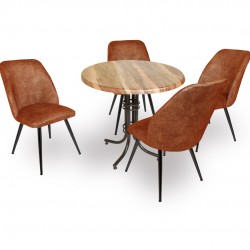 Buket Werzalit Yuvarlak ESB - Nilüfer Mutfak Masa Takımı - Indiana Wood Kahve