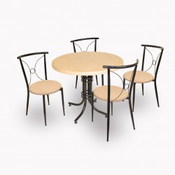 Buket Werzalit Yuvarlak ESB - Tiffany Mutfak Masa Takımı - Akçaağaç