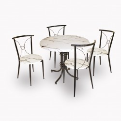 Buket Werzalit Yuvarlak ESB - Tiffany Mutfak Masa Takımı - Afyon Mermer