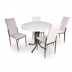 Buket Werzalit Yuvarlak ESB-Gözde Mutfak Masa Takımı - Beyaz