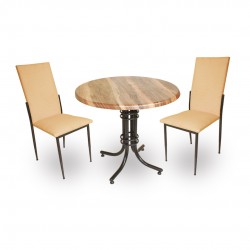 Buket Werzalit Yuvarlak ESB-Gözde 2li Mutfak Masa Takımı - Indiana Wood Kapiçino