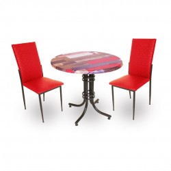 Buket Werzalit Yuvarlak ESB-Gözde Fiskos Seti - Red Wood Kırmızı